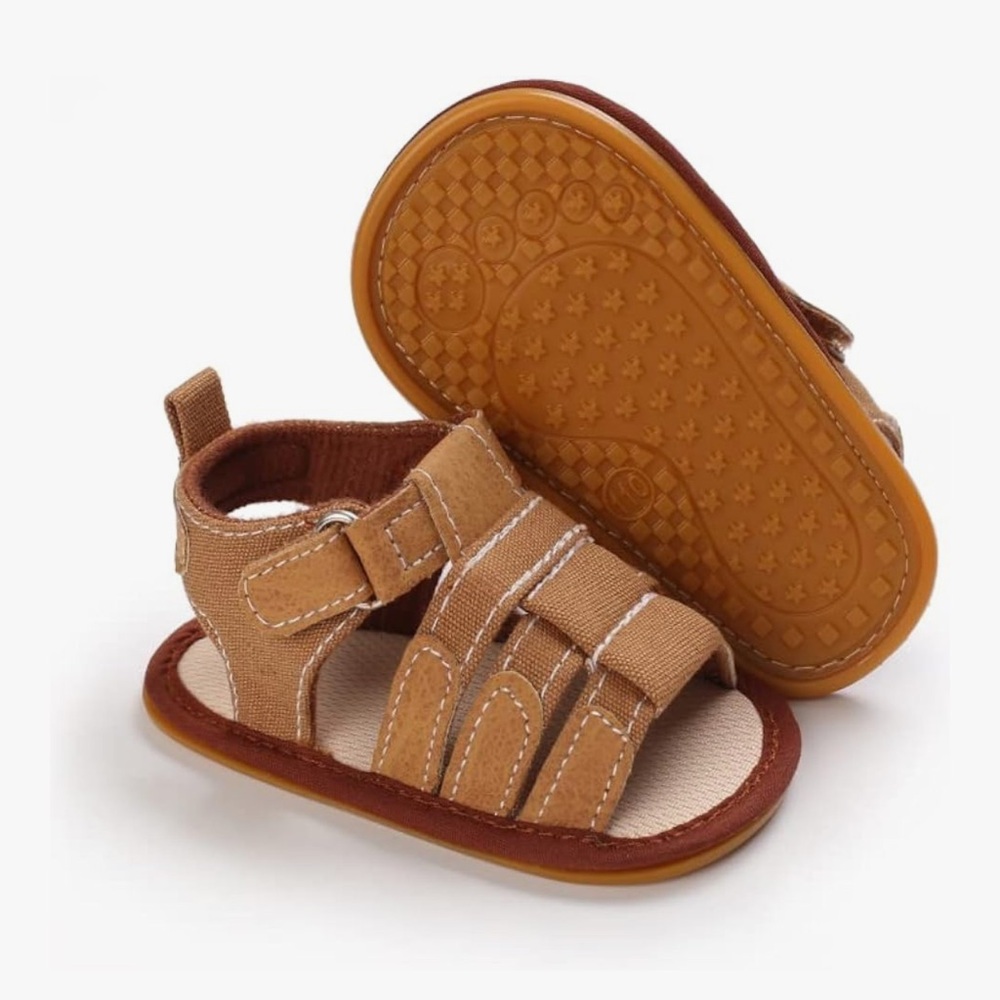 Tan fisherman sandals for baby